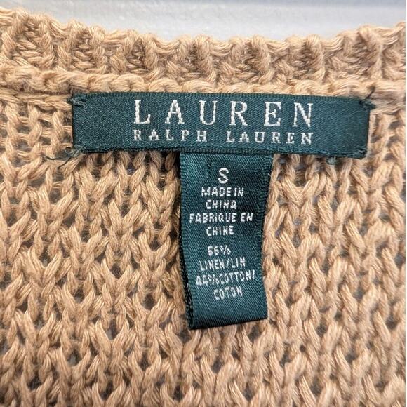 Ralph Lauren Sweater Top Beige Classic Traditional Retro Chic - Size S - Picture 5 of 6